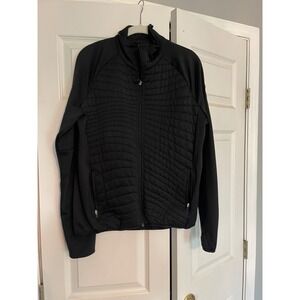Peloton Quilted Black jacket  full‎ zip sz XL